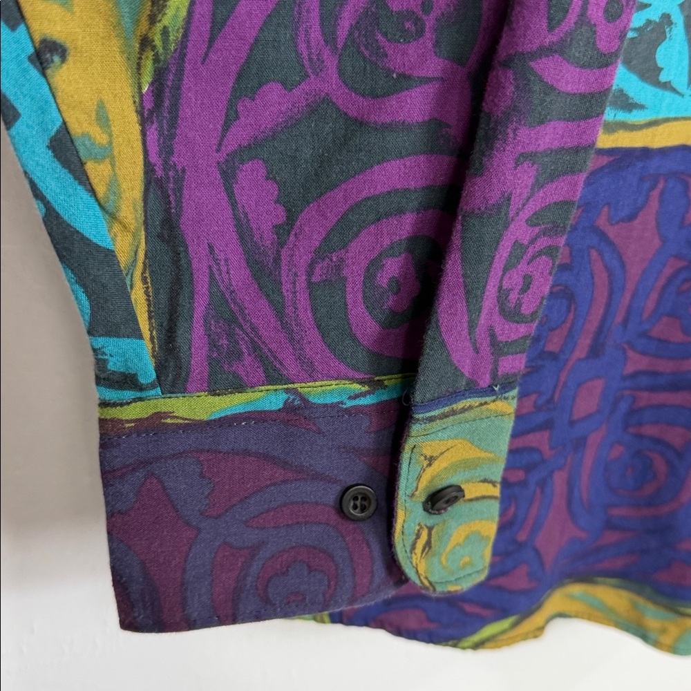 Vintage Kudos Abstract Patchwork Button Down Shir… - image 4